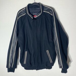Vintage Canada Sportswear Black Bomber Jacket W Leather Accents 3XL